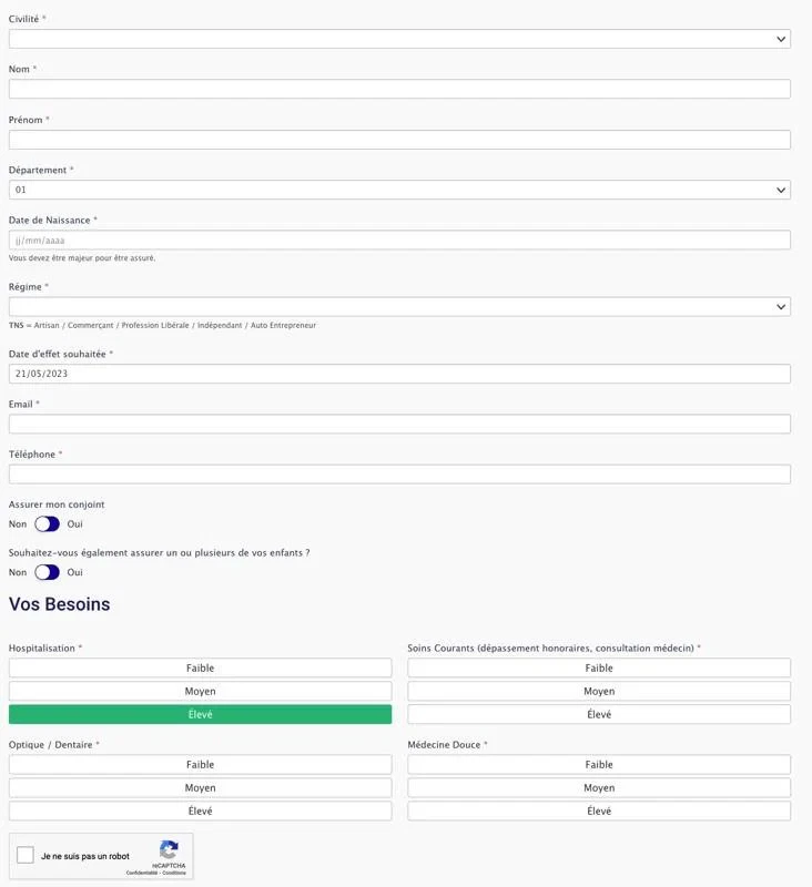 formulaire lead commercial